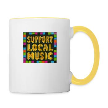 Unterstützen Sie lokale Musik - Tasse zweifarbig - Weiß/Gelb - Rechts
