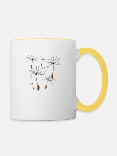 Löwenzahn - Tasse zweifarbig - Weiß/Gelb