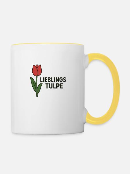 LIEBLINGS TULPE - Tasse zweifarbig - Weiß/Gelb