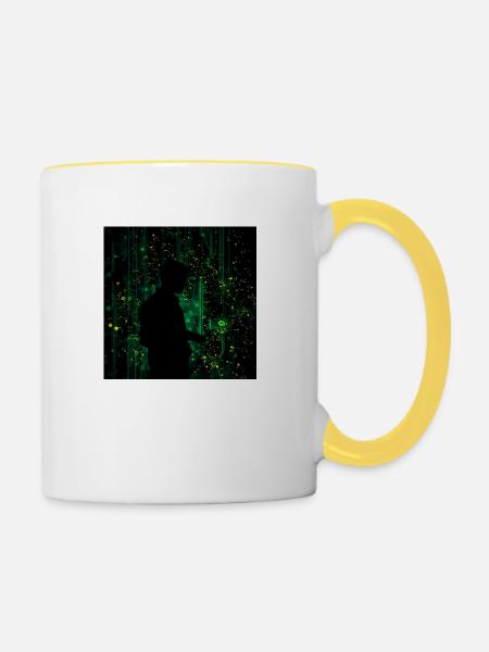 Let´s the Heck - Tasse zweifarbig - Weiß/Gelb
