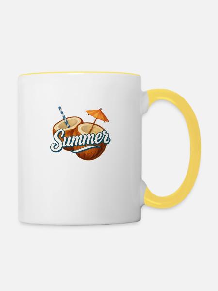 Summer Vibes - Tasse zweifarbig - Weiß/Gelb