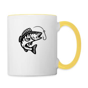 Pike Fish Fishing - Contrasting Mug - white/yellow - Right