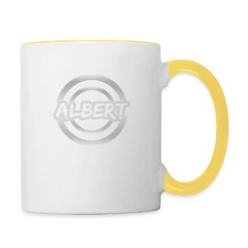 Geschenk Albert - Tasse zweifarbig - Weiß/Gelb - Rechts