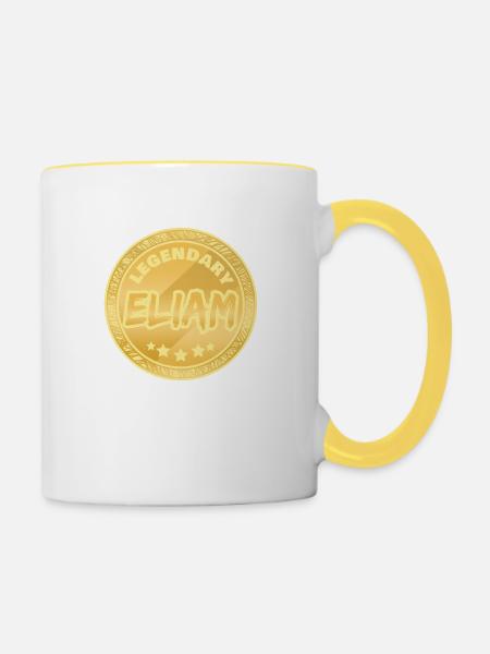 Vorname Eliam - Tasse zweifarbig - Weiß/Gelb