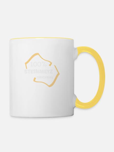 Beruf Steinmetz - Tasse zweifarbig - Weiß/Gelb
