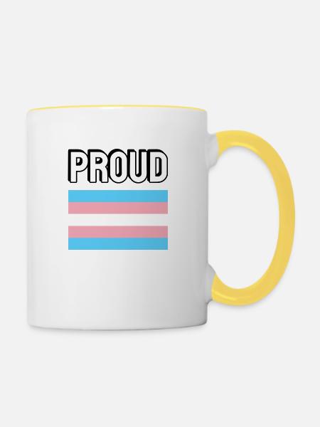 Trans Pride Transpride Flagge Stolz - Tasse zweifarbig - Weiß/Gelb
