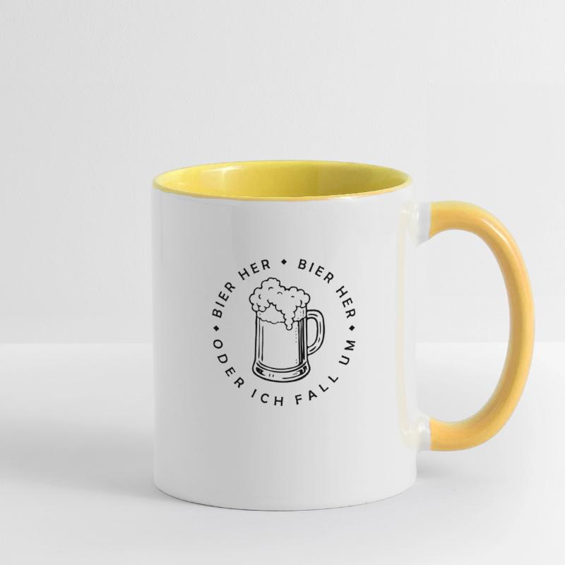 Bienen hier - Oder ich fall um! Tasse zweifarbig