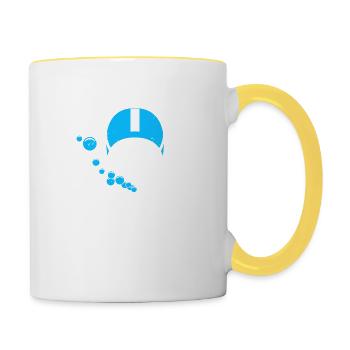 Swimming Skull - Contrasting Mug - white/yellow - Right