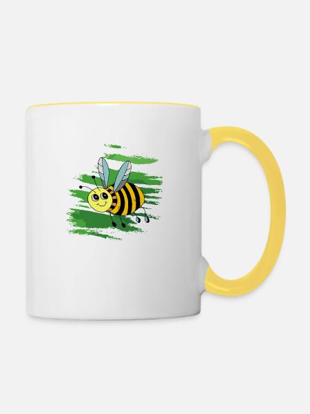 Insekt - Tasse zweifarbig - Weiß/Gelb