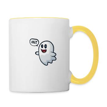 Hallo Geist! - Tasse zweifarbig - Weiß/Gelb - Rechts