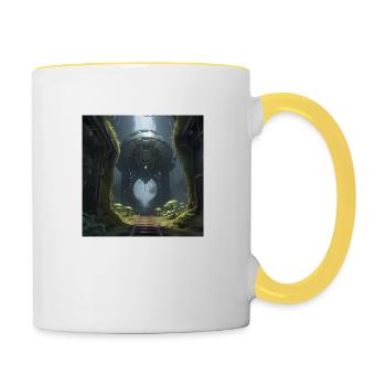 Post Civilization - Tasse zweifarbig - Weiß/Gelb - Rechts