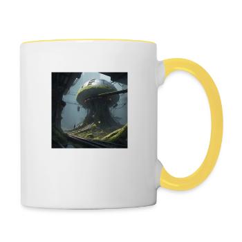Post Civilization - Tasse zweifarbig - Weiß/Gelb - Rechts