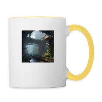 Post Civilization - Tasse zweifarbig - Weiß/Gelb - Rechts