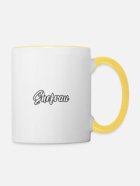 Besoin d’argent pour la femme - Mug contrasté - blanc/jaune