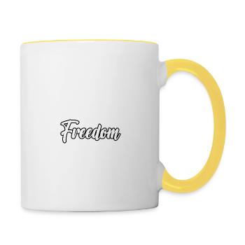Need Money For Freedom - Contrasting Mug - white/yellow - Right