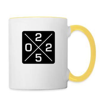 2025 - Tasse zweifarbig - Weiß/Gelb - Rechts