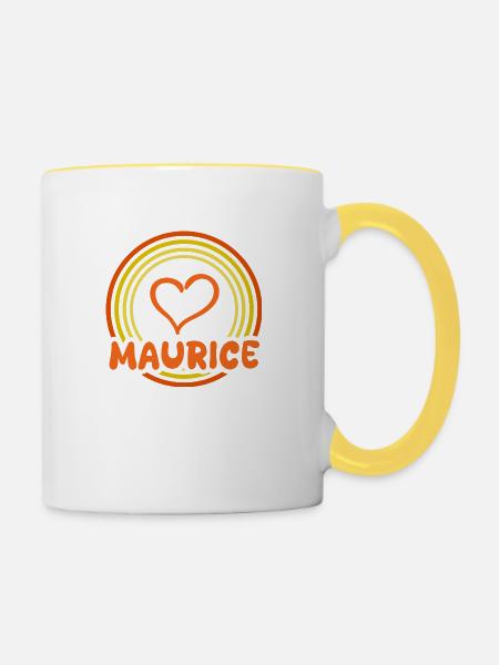 Name Maurice - Tasse zweifarbig - Weiß/Gelb