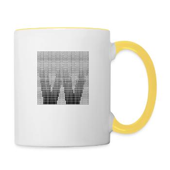 Buchstabe W - Tasse zweifarbig - Weiß/Gelb - Rechts
