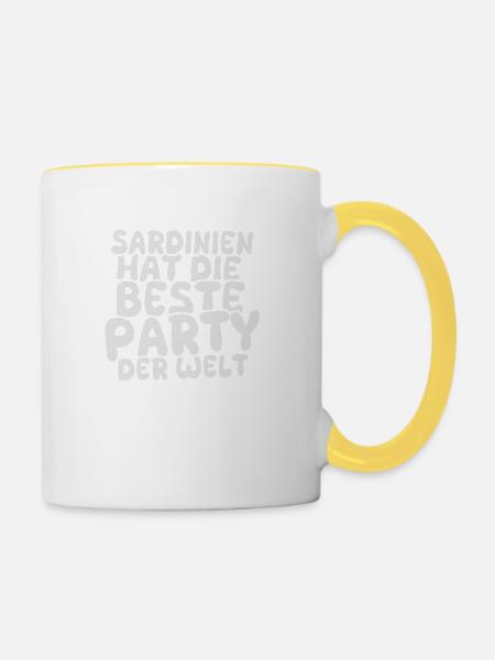 Urlaubsland Sardinien - Tasse zweifarbig - Weiß/Gelb