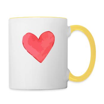 heart - Contrasting Mug - white/yellow - Right