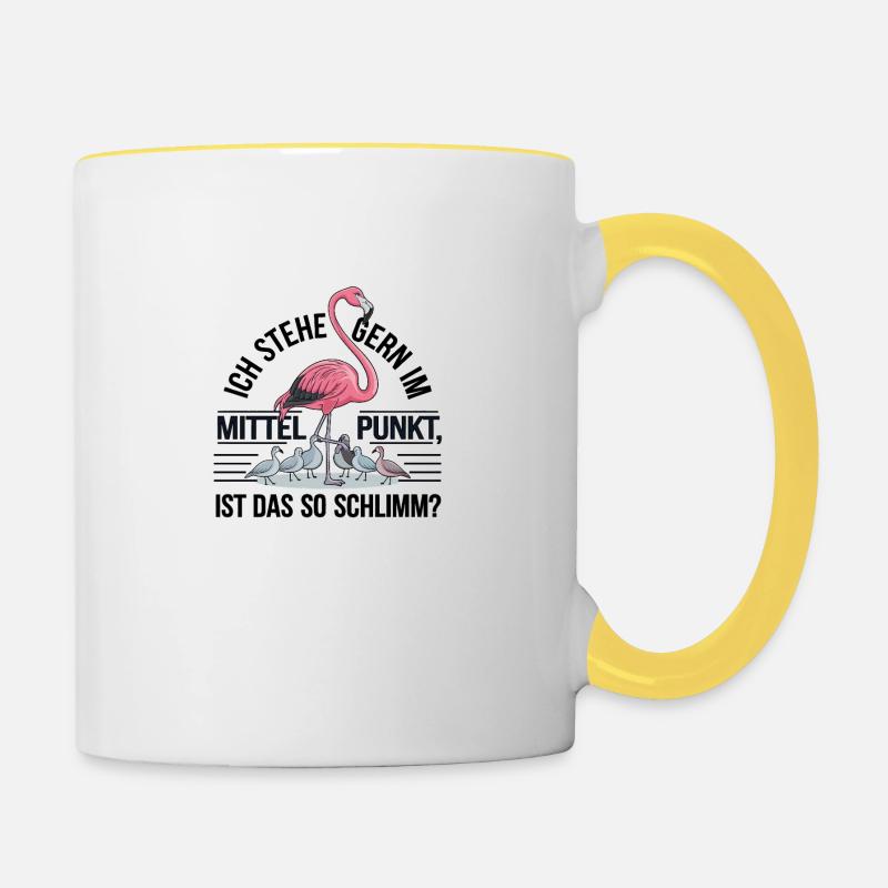 Je ne suis pas arrogant, juste le centre d’attention ! - Mug contrasté - blanc/jaune