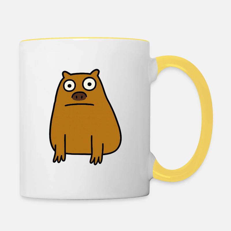 Capybara laide - Mug contrasté - blanc/jaune