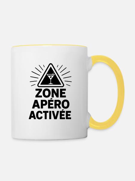 Aperitif-Bereich aktiviert - Tasse zweifarbig - Weiß/Gelb