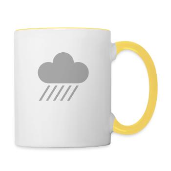 weather symbol - cloud & rain - Contrasting Mug - white/yellow - Right
