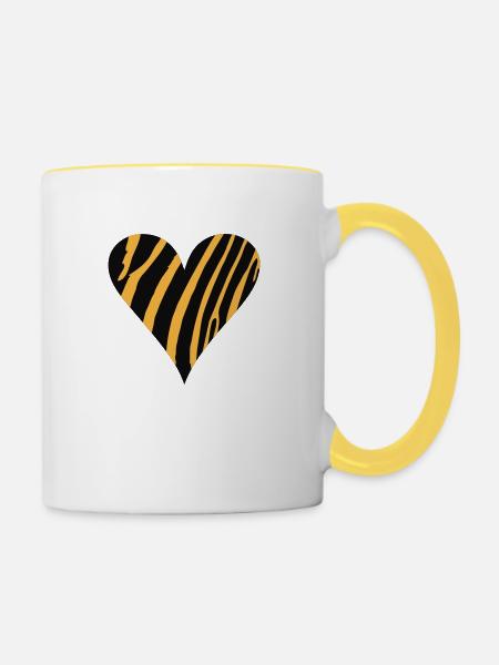 Tigerherz - Tasse zweifarbig - Weiß/Gelb