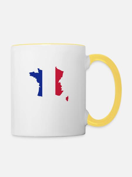France - Tasse zweifarbig - Weiß/Gelb