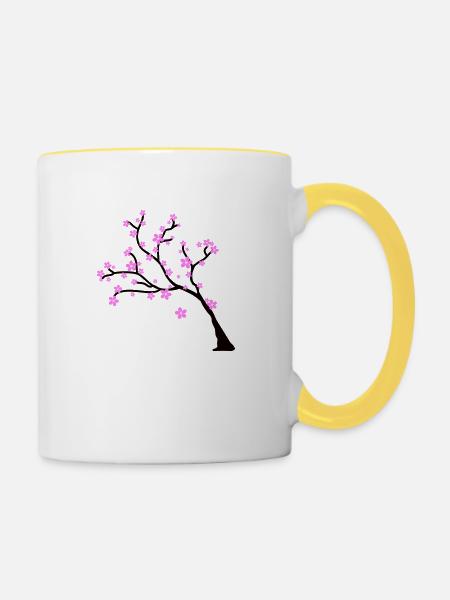 blossom tree - Tasse zweifarbig - Weiß/Gelb