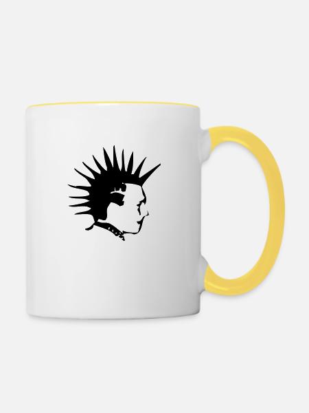 Punk - Tasse zweifarbig - Weiß/Gelb