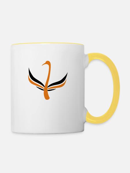 Schwan 2fbg - Tasse zweifarbig - Weiß/Gelb