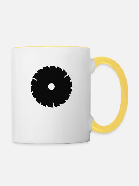 Sägeblatt - Tasse zweifarbig - Weiß/Gelb