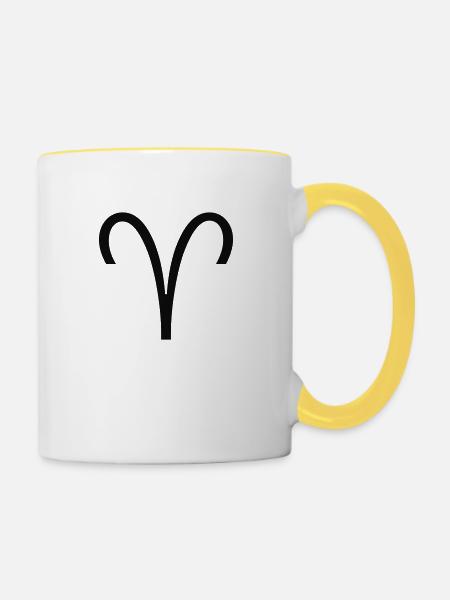 aries / widder - Tasse zweifarbig - Weiß/Gelb