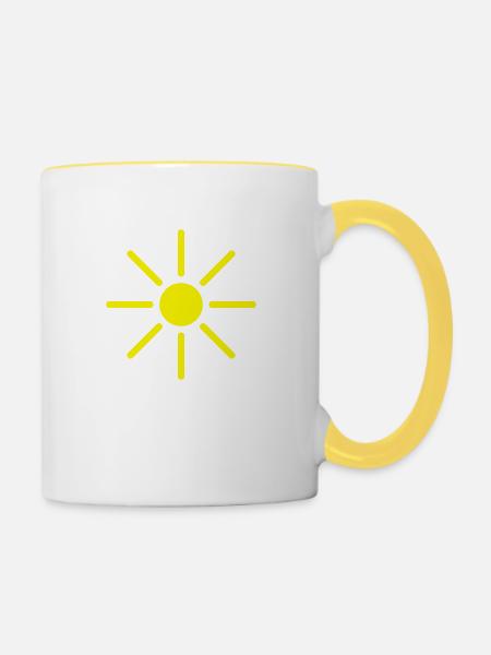 sonne - Tasse zweifarbig - Weiß/Gelb