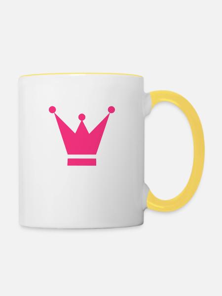 Krone - Tasse zweifarbig - Weiß/Gelb