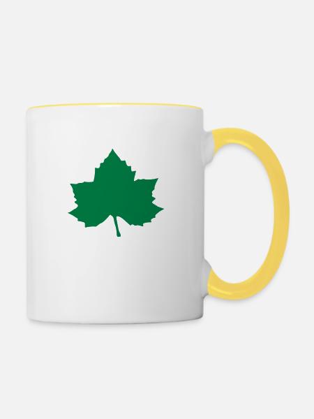 Ahornblatt - Tasse zweifarbig - Weiß/Gelb