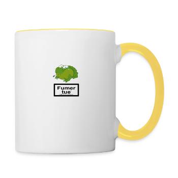 smoking kills - Mug contrasté - blanc/jaune - Droite