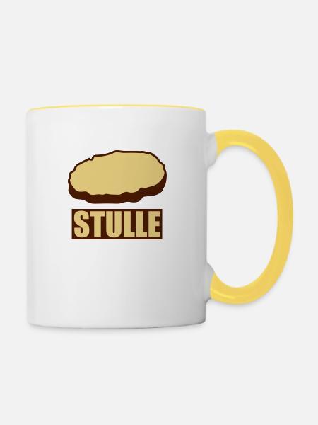 stulle_2c - Tasse zweifarbig - Weiß/Gelb