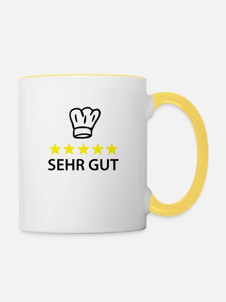 sehr gut koch - Tasse zweifarbig - Weiß/Gelb