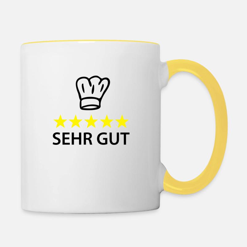 sehr gut koch - Mug contrasté - blanc/jaune