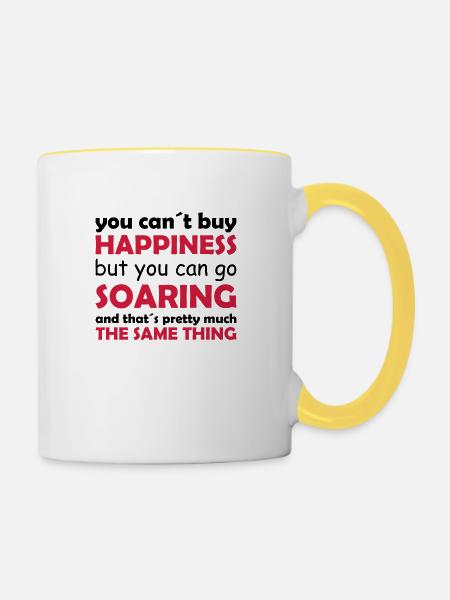 happiness soaring - Tasse zweifarbig - Weiß/Gelb