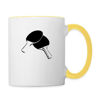 table tennis racket - Contrasting Mug - white/yellow - Right