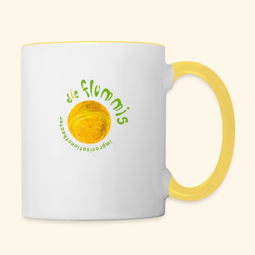 Flummi Logo rund gelb - Tasse zweifarbig