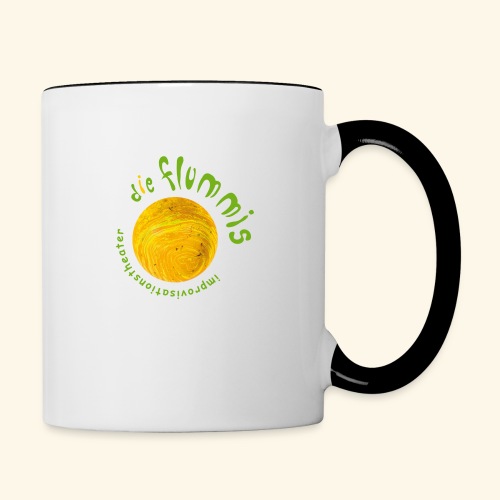 Flummi Logo rund gelb - Tasse zweifarbig