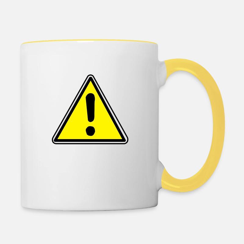 Attention - Contrasting Mug - white/yellow