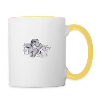 Elephant # North German art - Contrasting Mug - white/yellow - Right