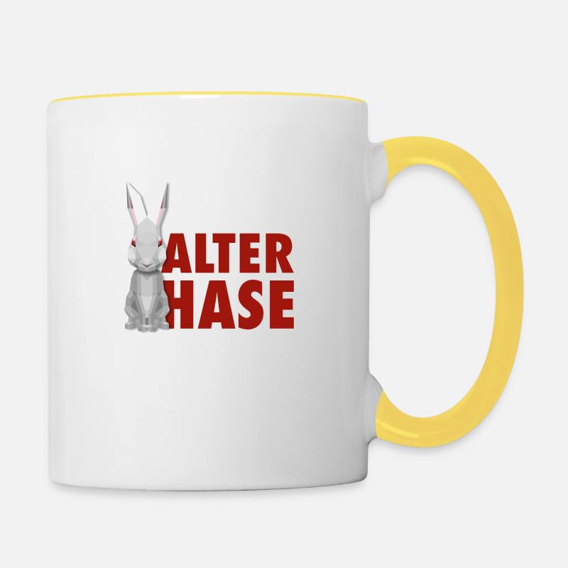 Old stager - Contrasting Mug - white/yellow