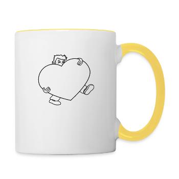 amour coeur en amour cadeau grand énorme porter s - Mug contrasté - blanc/jaune - Droite